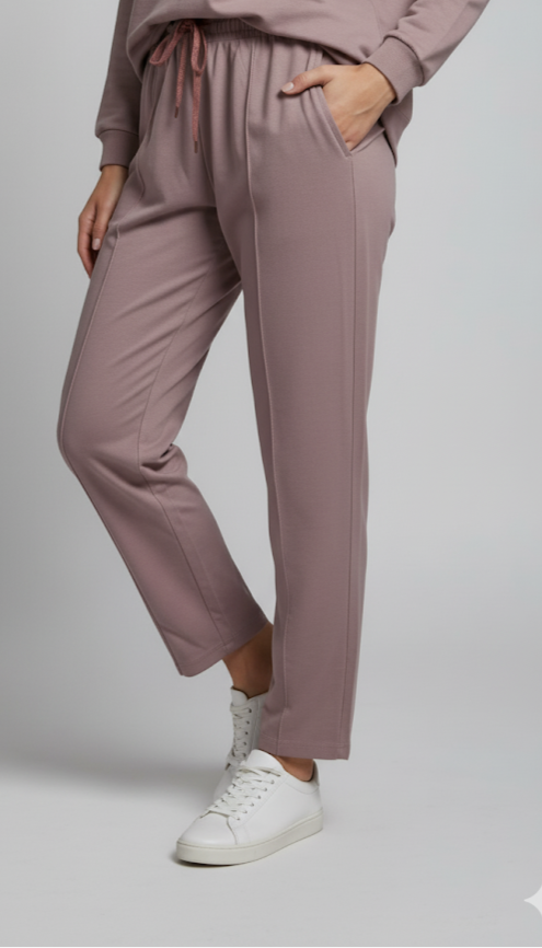 Mid Rise Easy Cotton Pants-Primrose