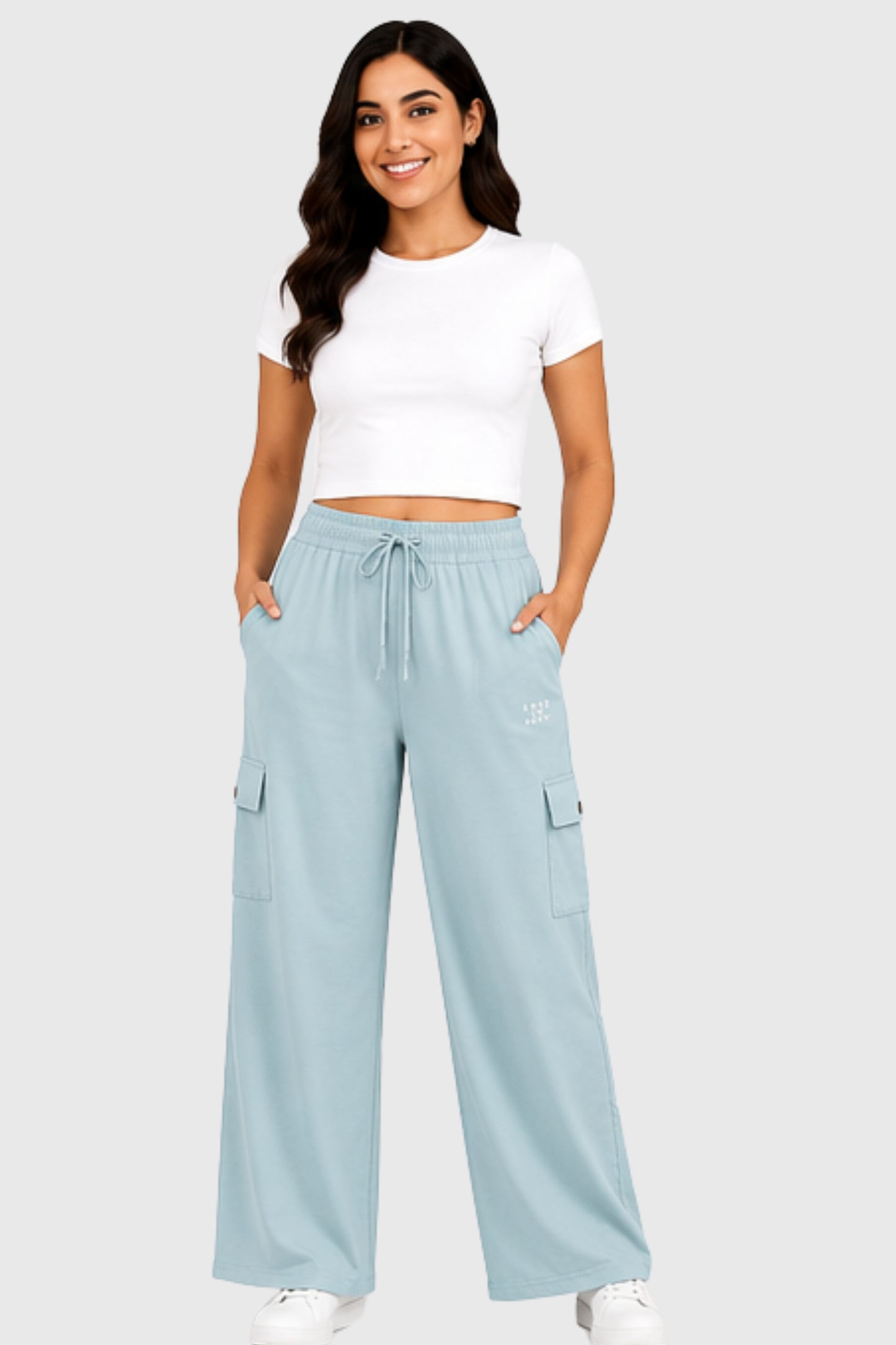 Cupid Woman Cotton Straight Fit Cargo Pants Lounge Bottom with 4 Functional Pockets
