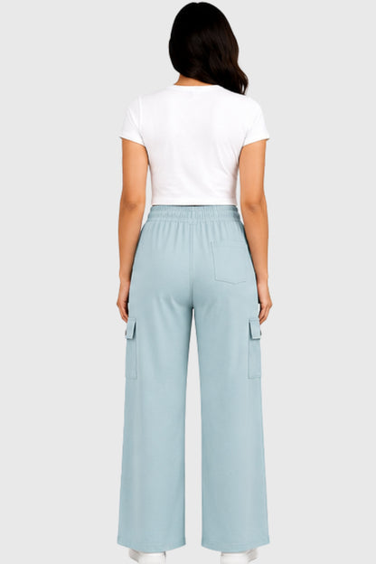 Cupid Woman Cotton Straight Fit Cargo Pants Lounge Bottom with 4 Functional Pockets