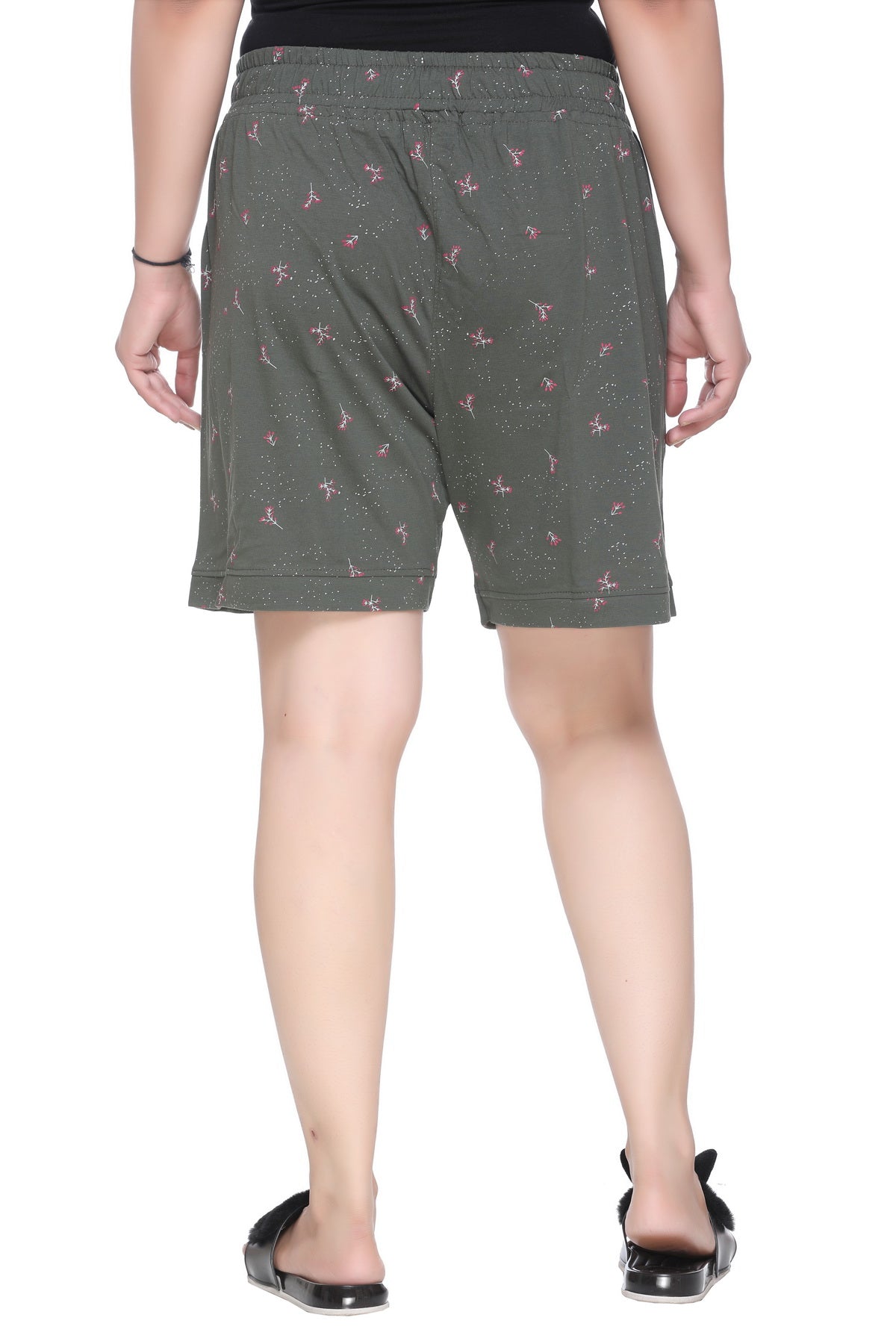 CUPID Plus Size Comfortable Barmuda/Shorts for Sports, Yoga, Daily Use Gym, Night Wear, Casual Wear for Women (Olive Green) freeshipping - Cupid Clothings