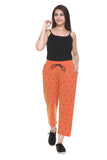 Plus Size Cupid Printed Cotton Capris For Girls/Women - Rust Orange freeshipping - Cupid Clothings
