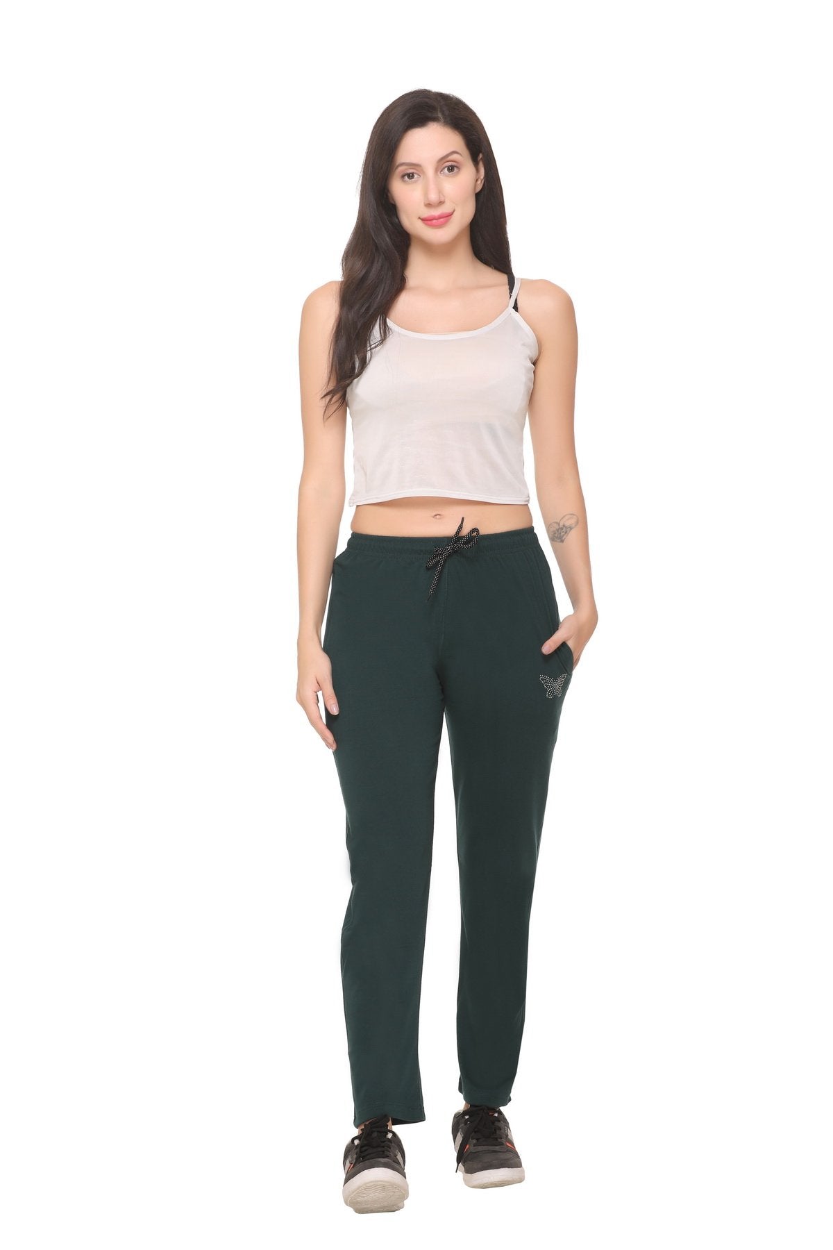 Cotton Track Pants For Women Regular Fit Lounge Pants Lowers Pack of 2  (Bottle Green & Wine) – Cupid Clothings