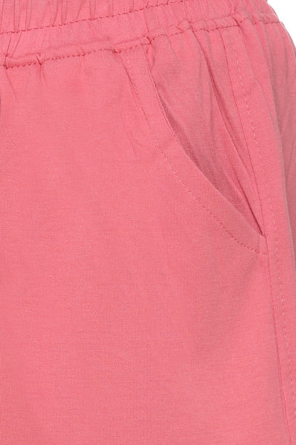 Comfortable Cotton Shorts For Women In Rosy Pink Online In India(Plain Bermuda)