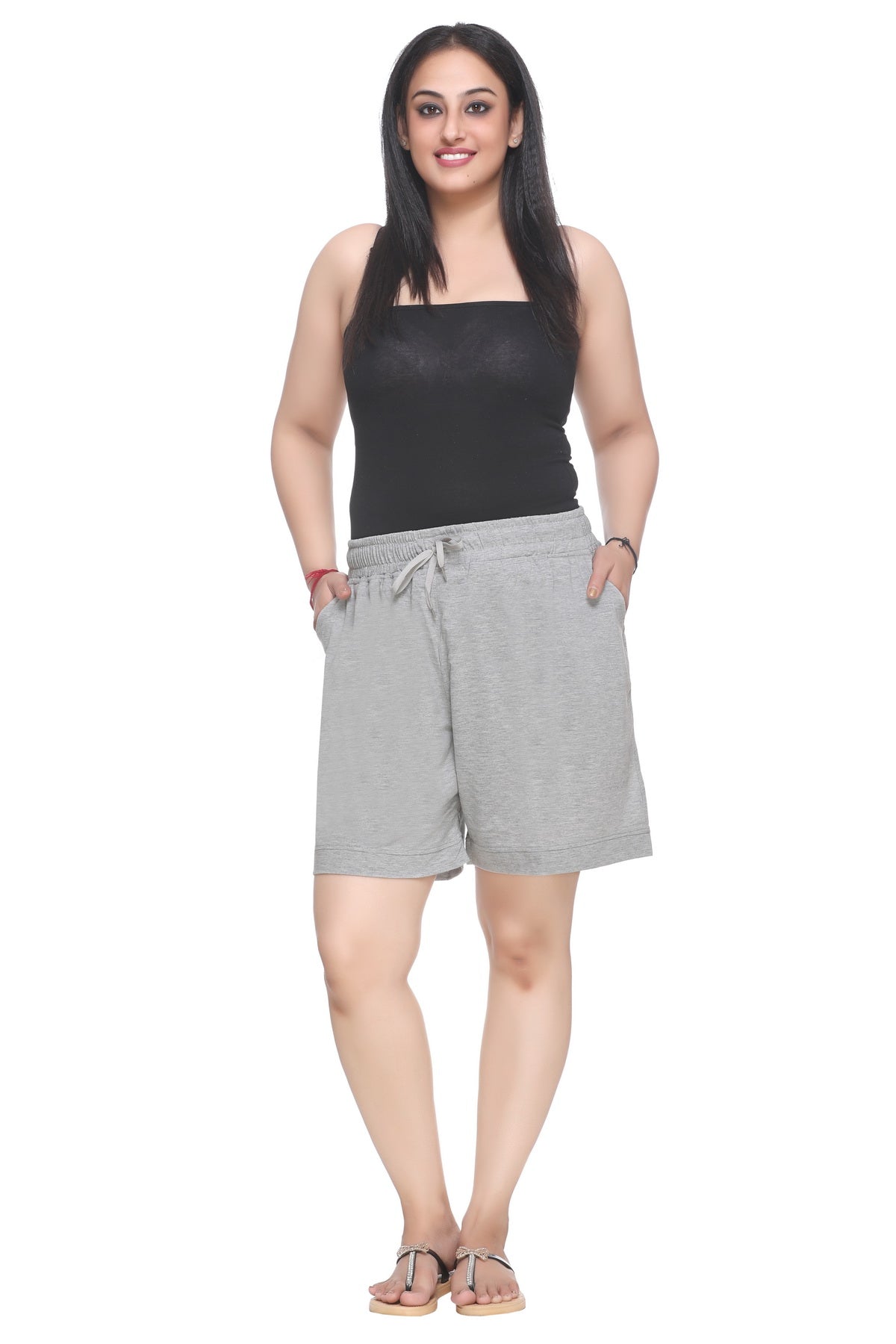 CUPID Plus Size Comfortable Plain Barmuda/Shorts for Night Wear, Casual Wear for Women (Grey) freeshipping - Cupid Clothings