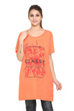 Plus Size Long T-shirts For Women - Half Sleeve - Pack of 3 (Orange, Navy Blue & Turquoise)