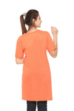 Plus Size Long T-shirts For Women - Half Sleeve - Pack of 3 (Orange, Navy Blue & Turquoise)