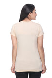 CUPID Round Neck Summers Plain Cotton T-Shirt Women/Girls (Beige) freeshipping - Cupid Clothings
