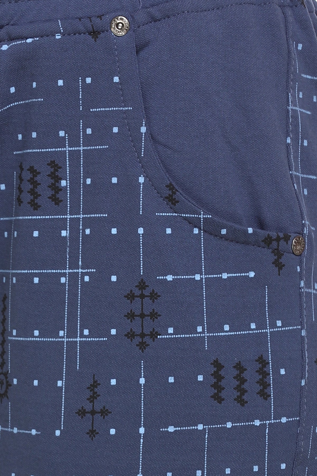 Cotton Printed Night Pajamas For Women - Blue