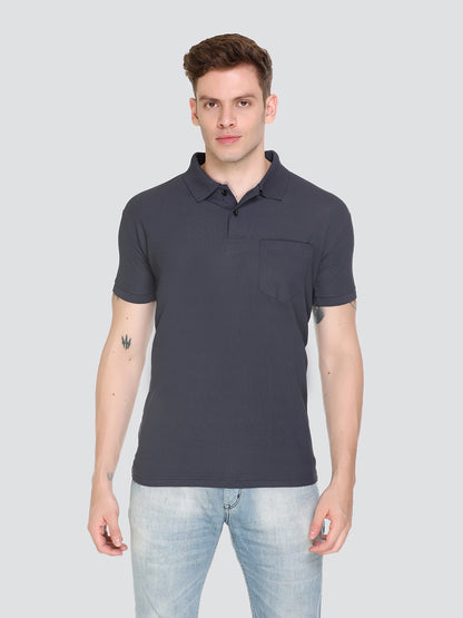 Comfortable Jinxer Hale Blue Dry Fit Polo Neck T Shirt for men online in India
