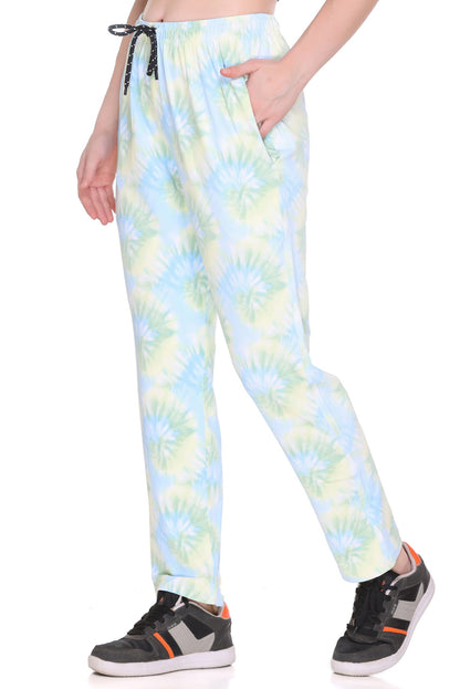 Tie-Dye Night Pajamas For Women - Blue & Yellow