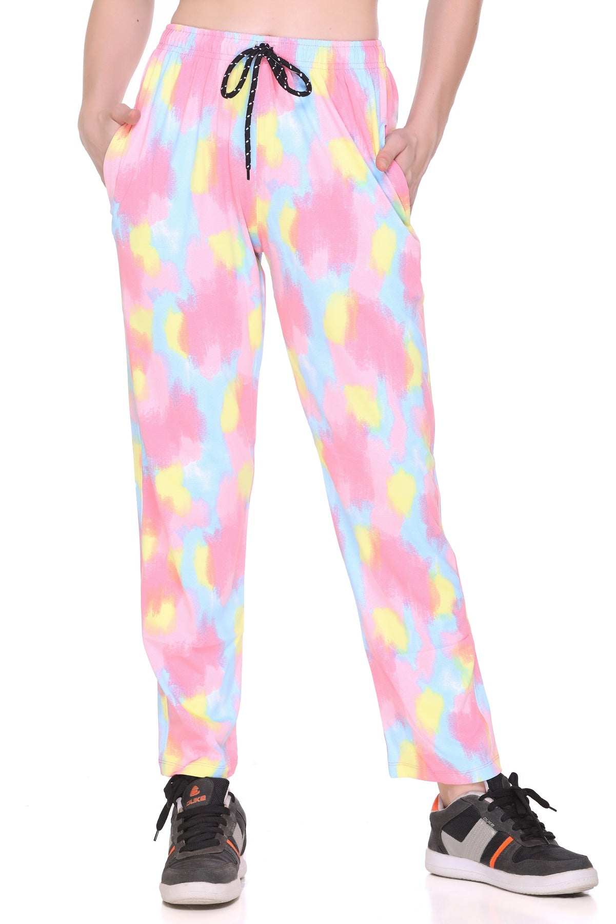 Tie-Dye Night Pajamas For Women Yellow Pink - Main Image