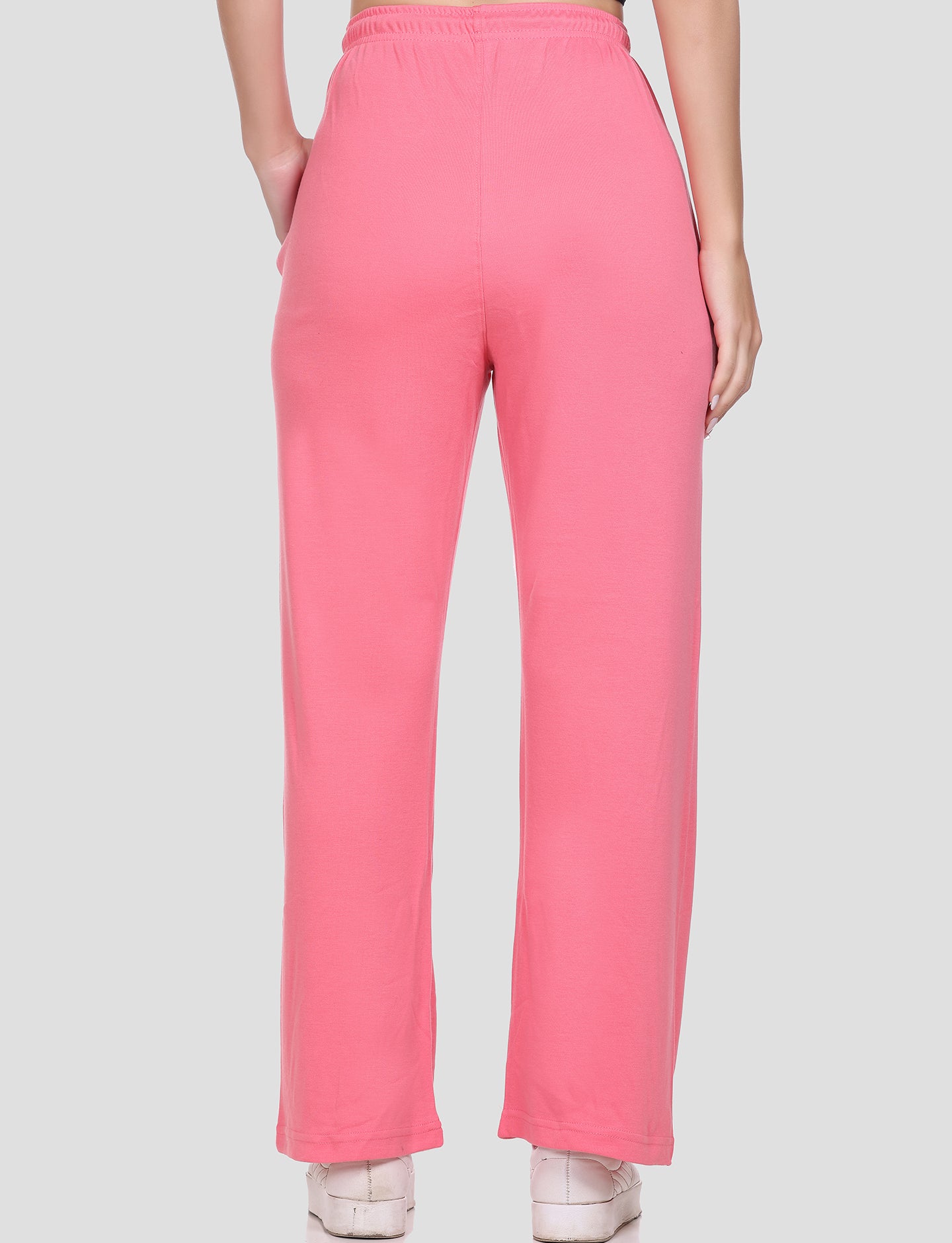 Comfortable High Waist Cotton Flared Pants For Women in Flare Pink online at best prices