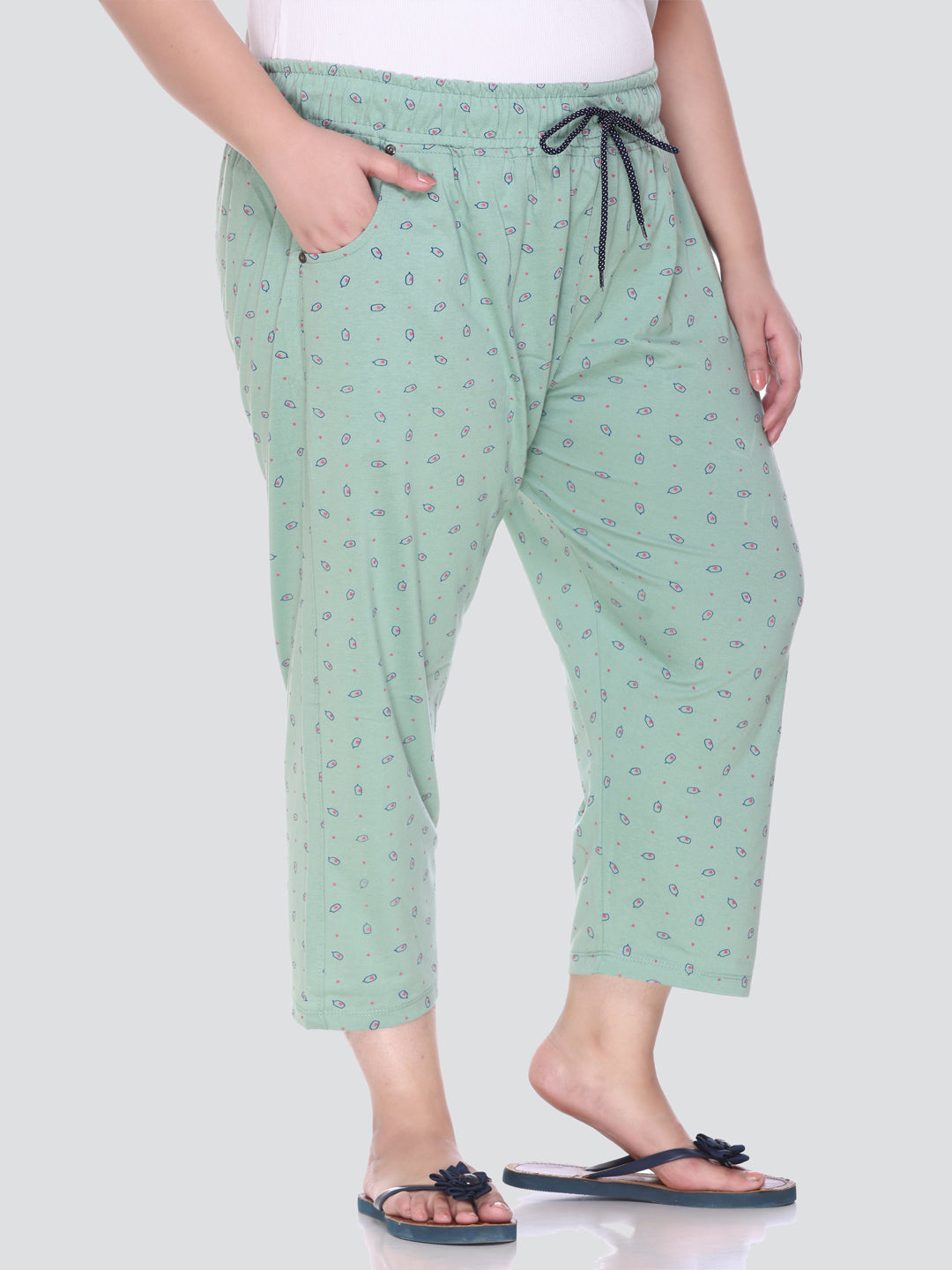 Buy HIFZAA womens cotton capri 34 pants for women pajama with pockets  WineM at Amazonin