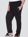 Black Cotton Trackpants With One Side Zip Pocket