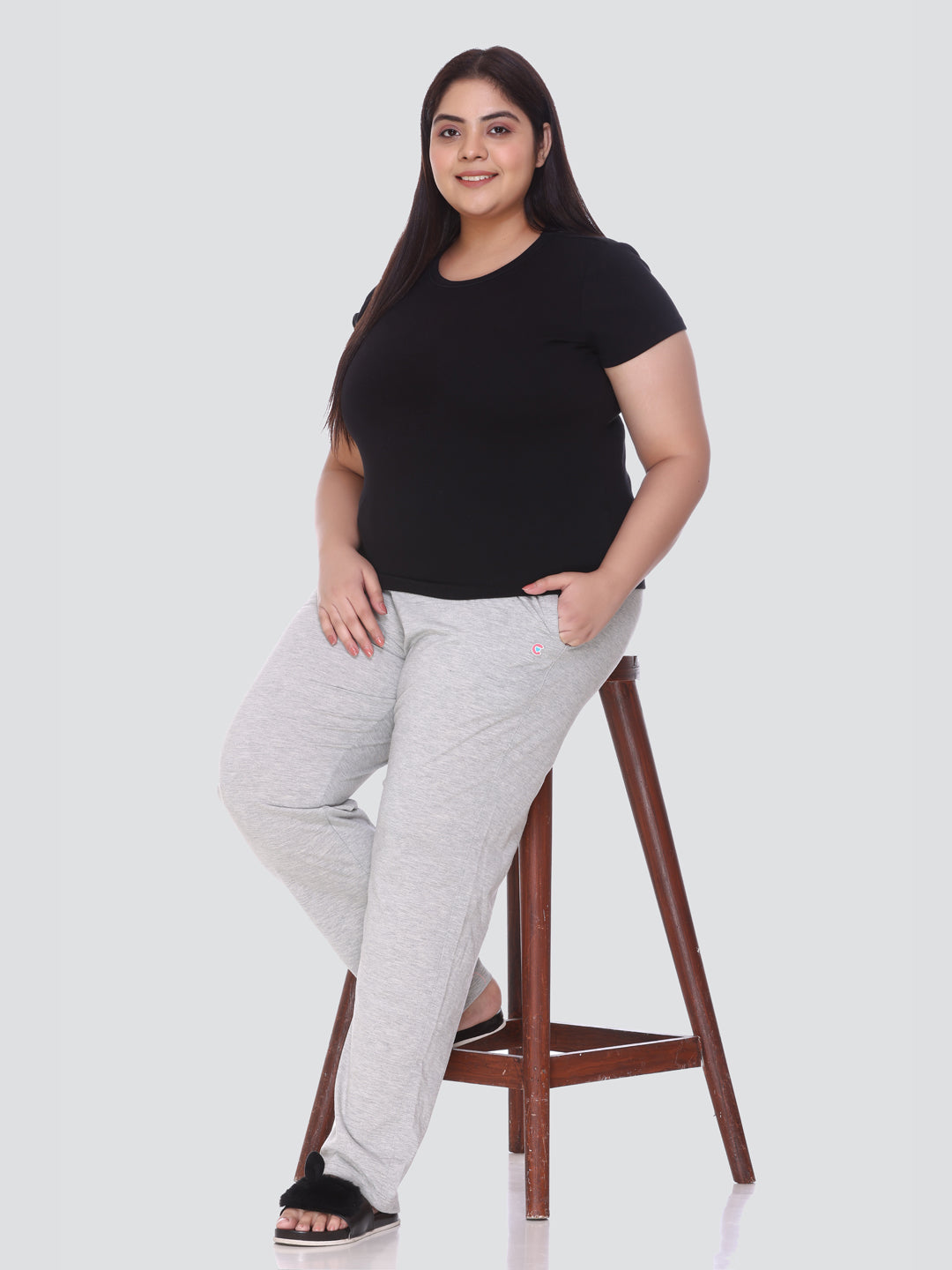 Buy U R YOU Brown Plus Size Solid Straight Fit Polyester Women's Formal  Wear Pant | Shoppers Stop