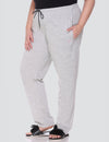 Woman Cotton Trackpants With One Side Zip Pocket - Grey