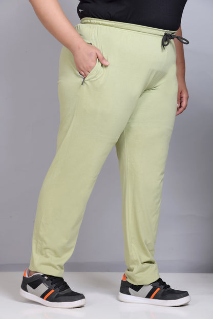 Cotton Track Pants For Women - Cardamom Green