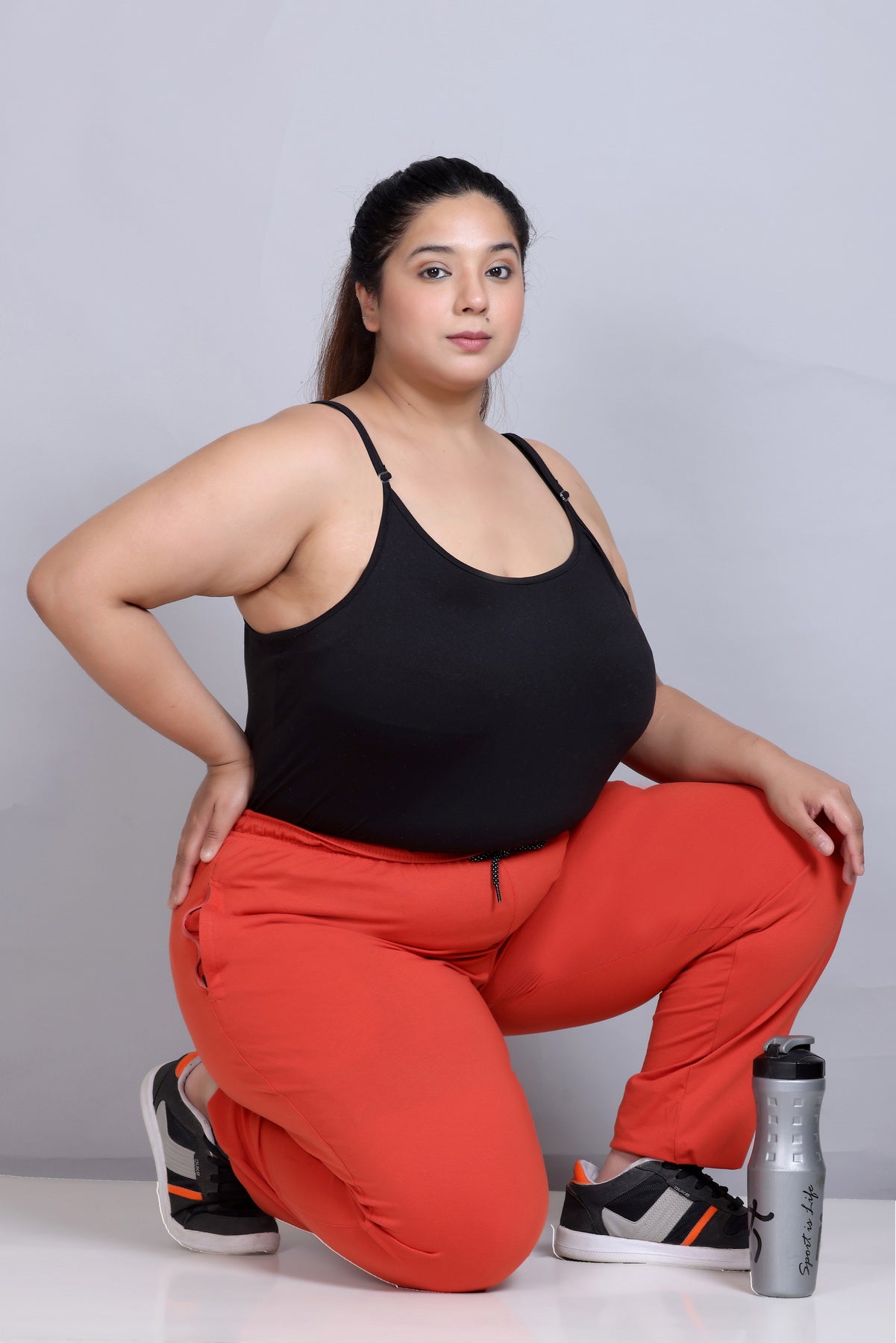 Stylish Orange Cotton Track Pants For Women Online In India