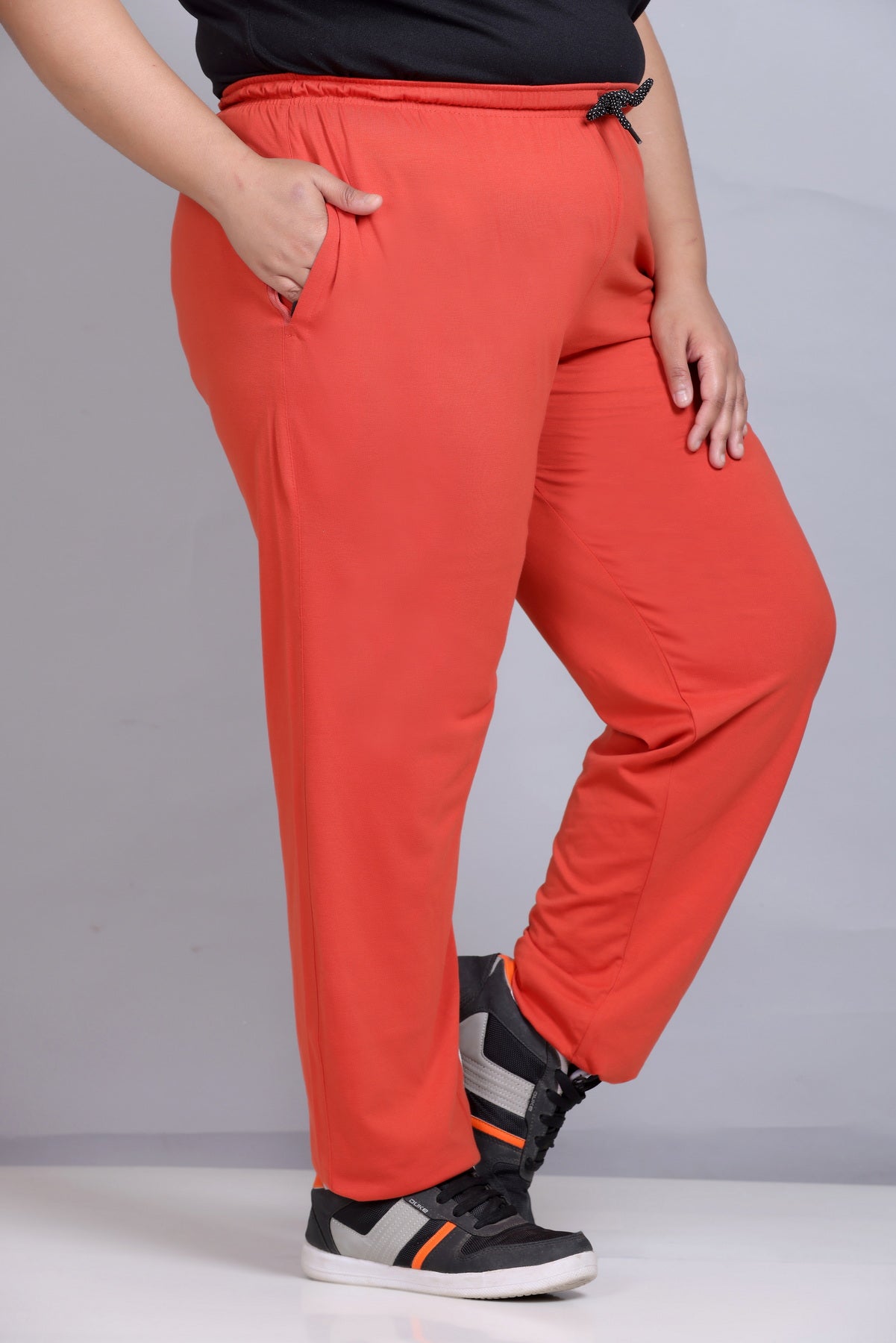 Stylish Orange Cotton Track Pants For Women Online In India