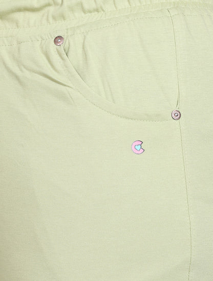 Cotton Capris For Women - Half Capri Pants - Cardamom  Green (3XL-7XL)