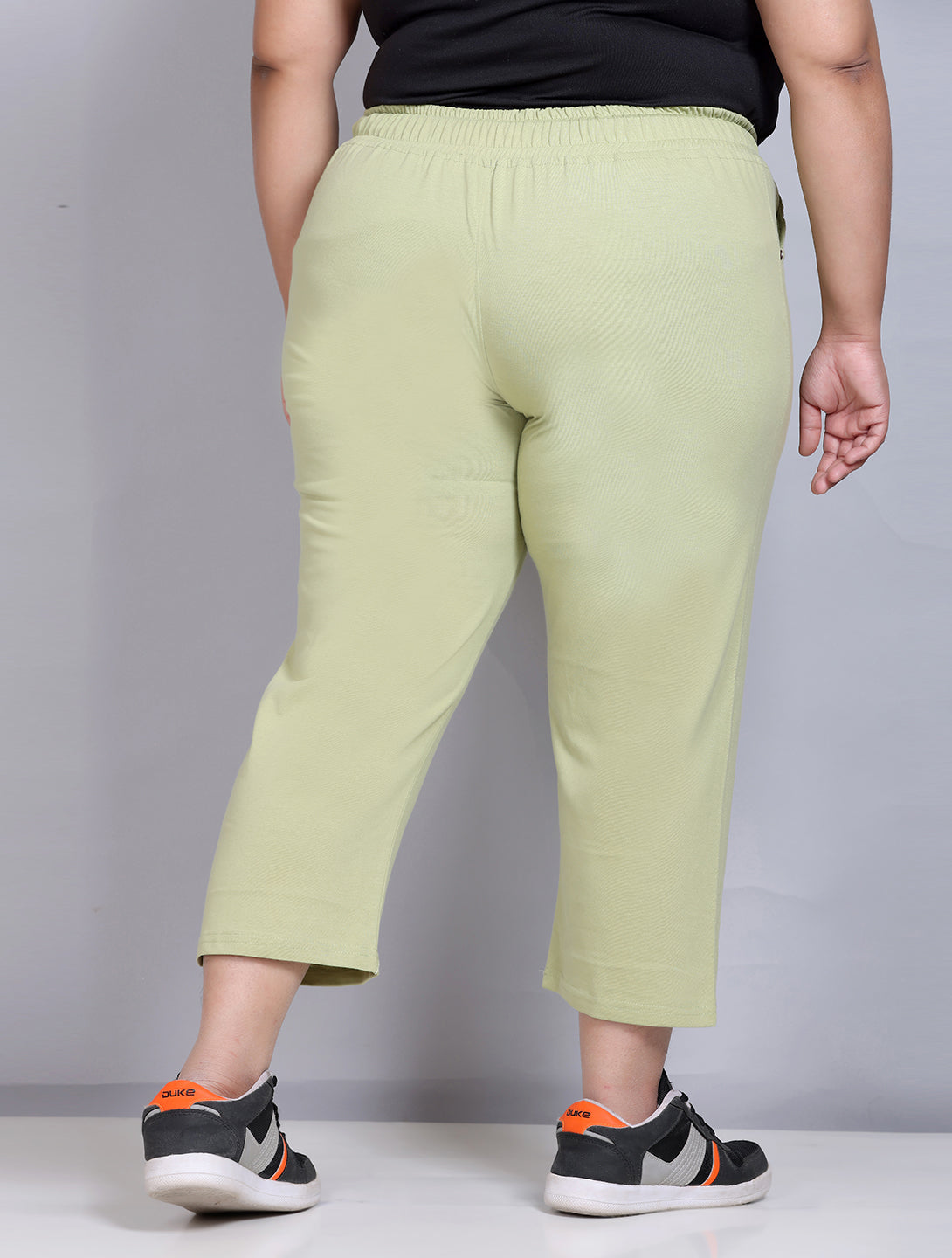 Buy Plus Size Olive Tummy Tucker Crop Pants Online For Women  Amydus