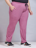 Stretchable track pants for plus size women