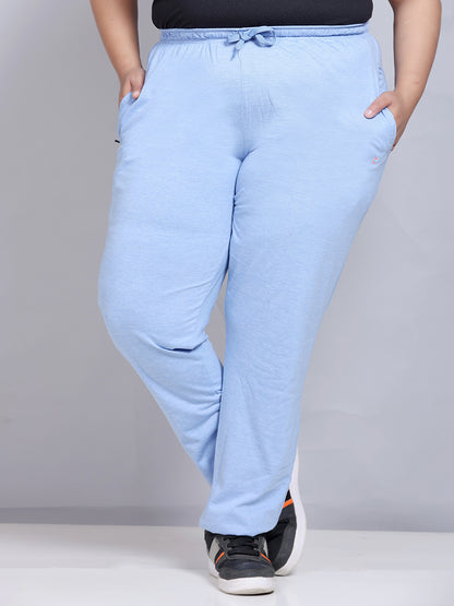 Cotton Track Pants For Women - Sky Blue