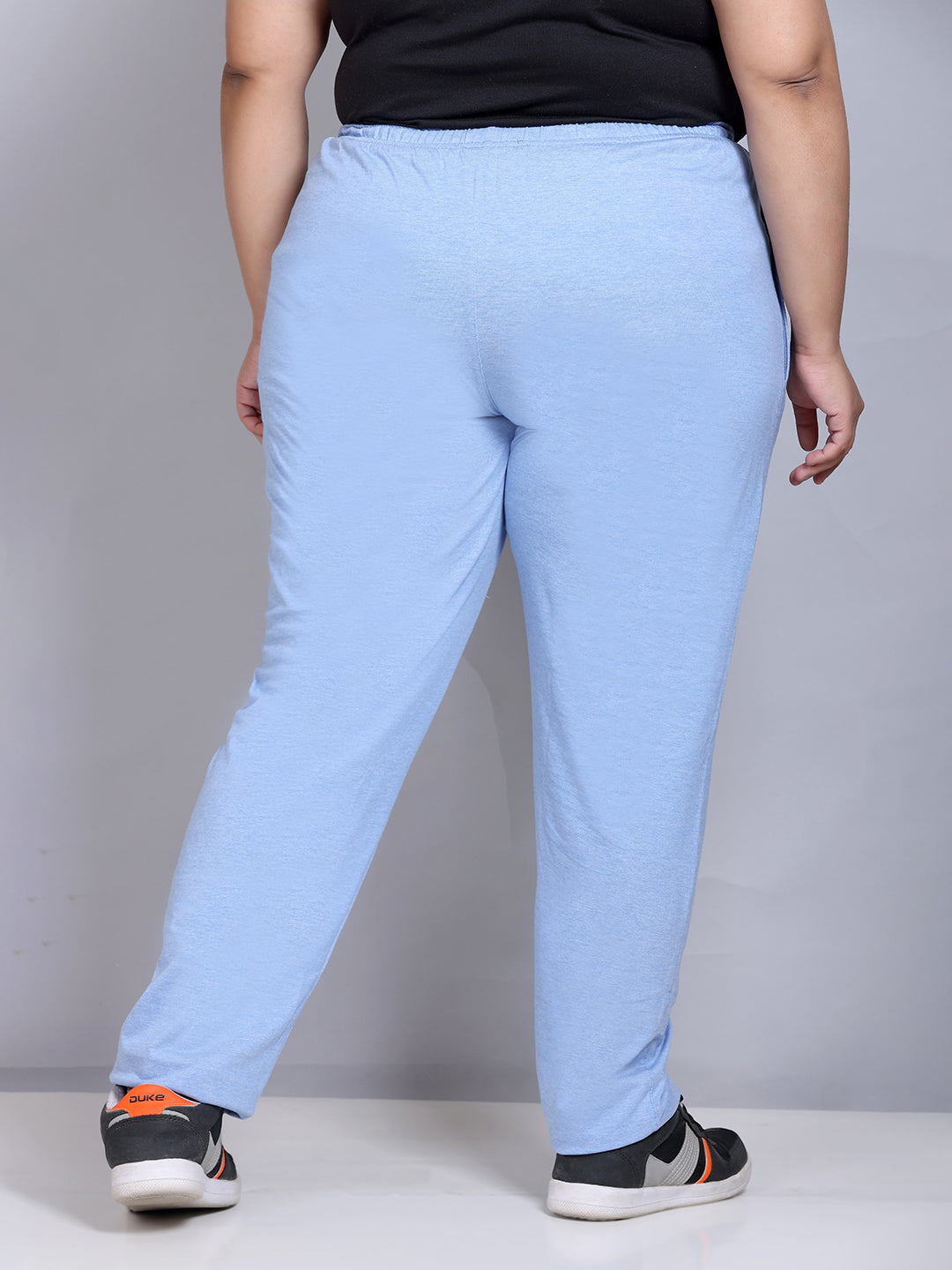Comfy Sky Blue Cotton Plus Size Track Pants For Women At Best Prices