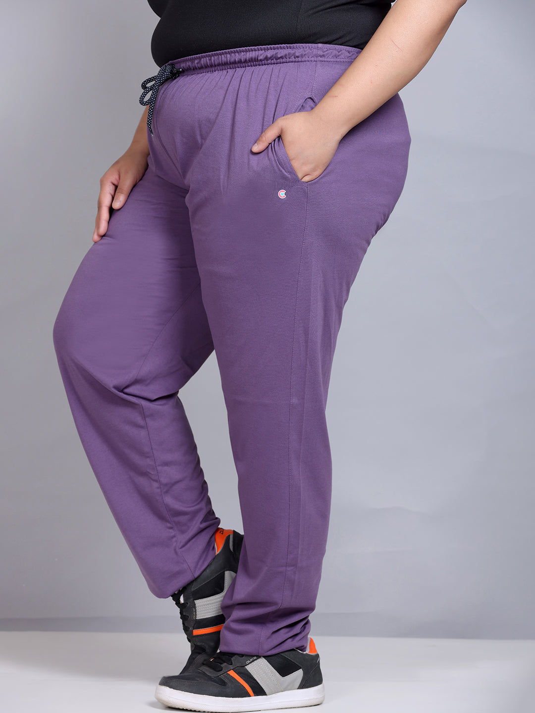Comfy Lavender Cotton Track Pants For Women At Best Prices