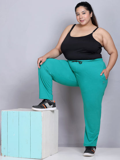 Cotton Track Pants For Women - Persian Green