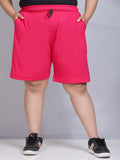 Buy Pink Plus Size Shorts For Women 
