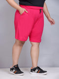 Women Solid Pink Night Shorts