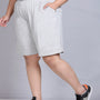Cotton Shorts For Women - Plain Bermuda - Grey