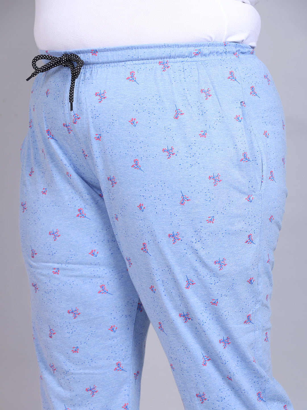 Stylish Blue Printed Cotton Night Pants For women Online In India