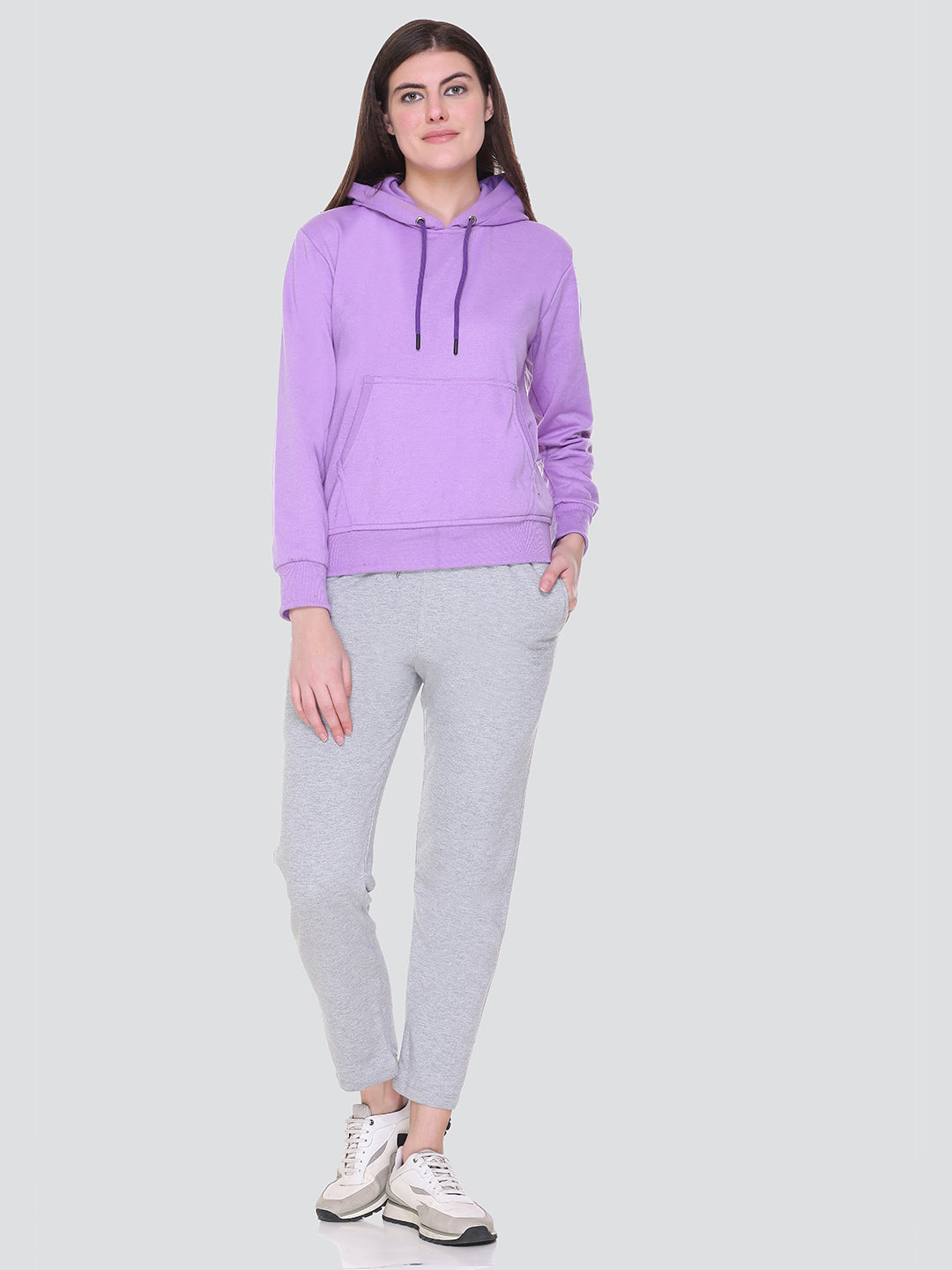 Winter Fleece Track Pants For Women - Grey