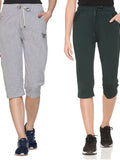 Stylish Cotton Half Pants Capris For Women (Pack Of 2) Online In India