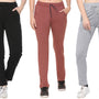 Stretchable Track Pants For Women - Cotton Lycra Activewear  Pack Of 3