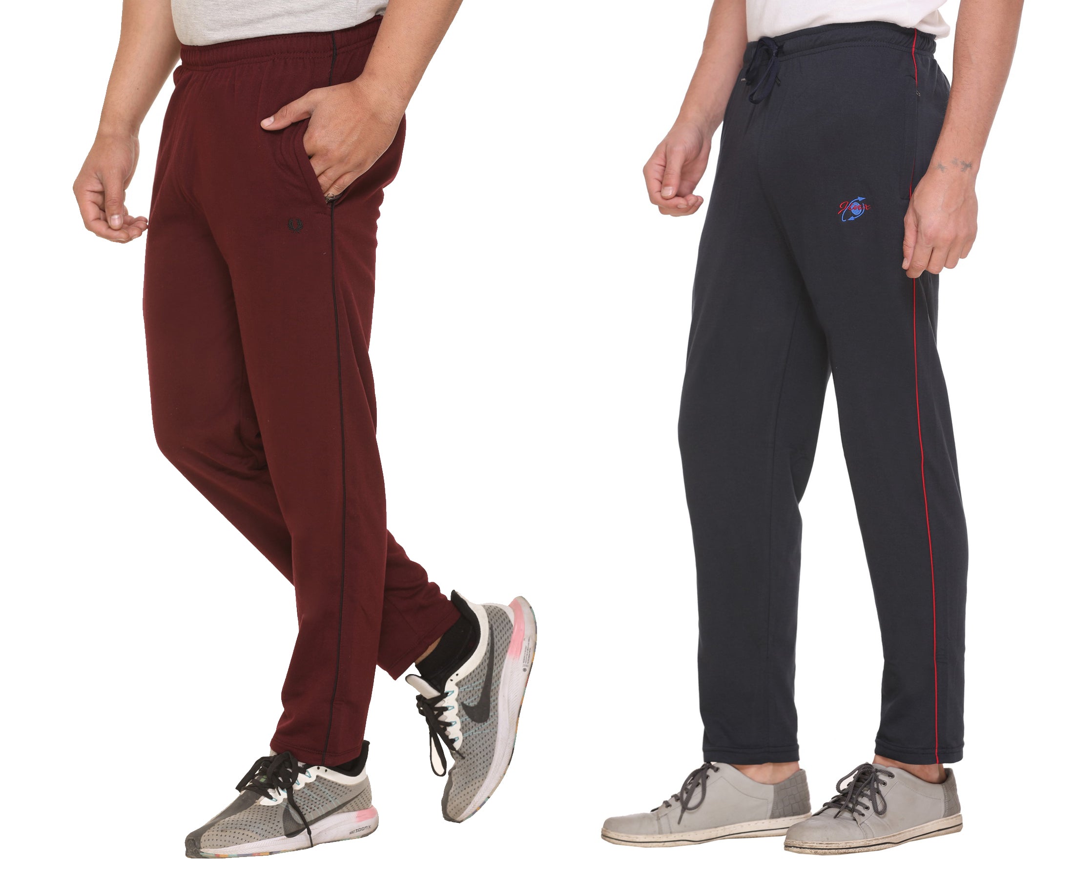 Multicoloured Cotton Solid Combo Trackpants