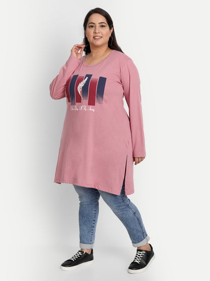 Plus Size Cotton Long Tops for Women Full Sleeves - Pack of 2 (Teal Blue & Mauve)