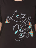 Women Cotton Printed Long T-Shirt