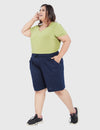 Cotton Shorts For Women - Plain Bermuda - Navy Blue