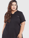 Long Line Black Top For Women - Plus Size