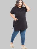 V-Neckline Long Top For Ladies