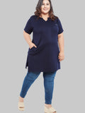 Shop Black Side Cuts Long T-Shirt 