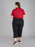 Buy Black Cotton Half Capris For Women online 