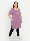 Women's Round Neck Plain Long Top