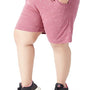 Plus Size Cotton Shorts For Women - Printed Bermuda - Mauve