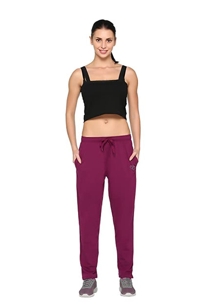 Cotton Track Pants For Women - Purple