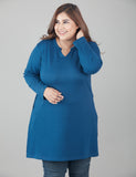 Plus Size Full Sleeves Long Tops For Women - Pack of 2 (Pink & Blue)