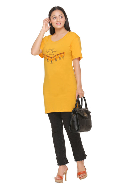 Stylish Plus Size Printed Half Sleeve Long T-Shirts For Women (Pack of 2) Online In India